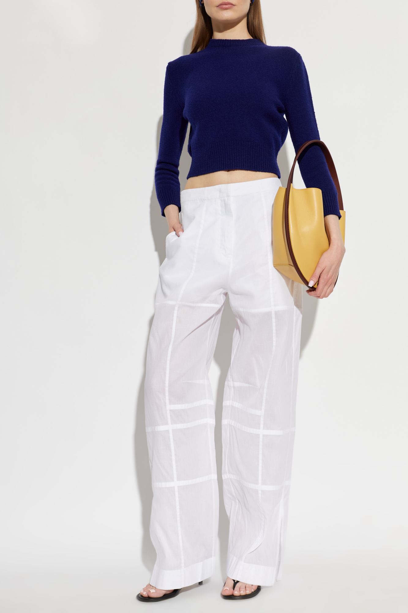 JIL SANDER Cotton pants with slit legs | Women's | Vitkac